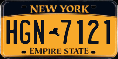 NY license plate HGN7121