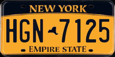 NY license plate HGN7125