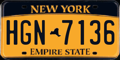 NY license plate HGN7136