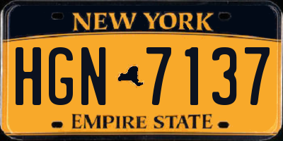 NY license plate HGN7137