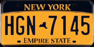 NY license plate HGN7145