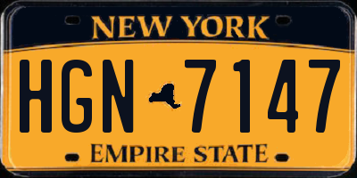 NY license plate HGN7147