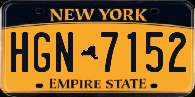 NY license plate HGN7152