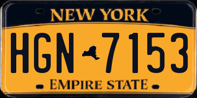 NY license plate HGN7153