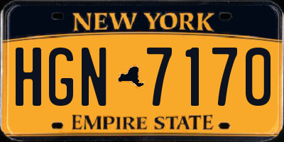 NY license plate HGN7170