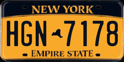 NY license plate HGN7178