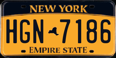 NY license plate HGN7186