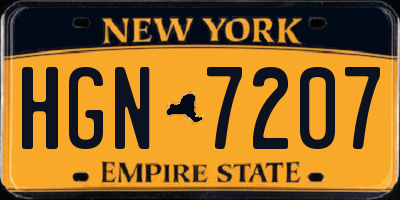 NY license plate HGN7207