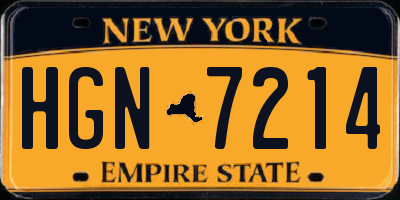NY license plate HGN7214
