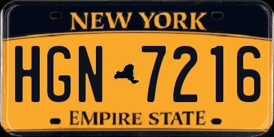 NY license plate HGN7216