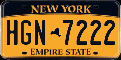 NY license plate HGN7222