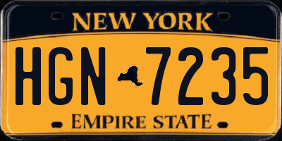 NY license plate HGN7235