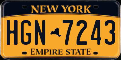 NY license plate HGN7243