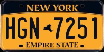 NY license plate HGN7251