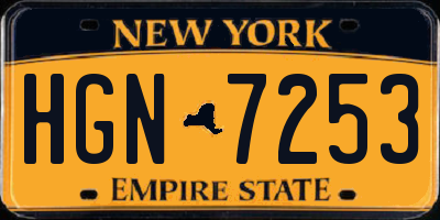 NY license plate HGN7253