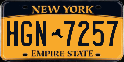 NY license plate HGN7257