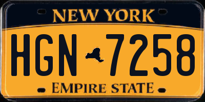 NY license plate HGN7258