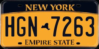 NY license plate HGN7263