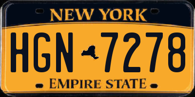 NY license plate HGN7278