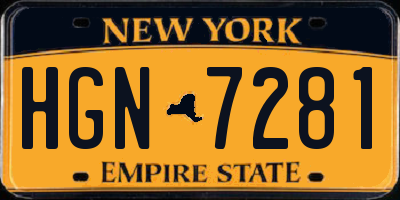 NY license plate HGN7281