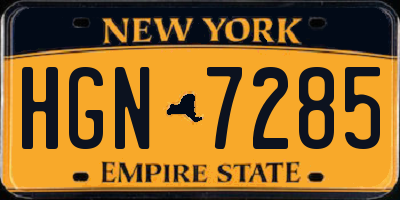 NY license plate HGN7285