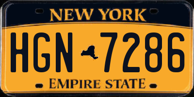 NY license plate HGN7286