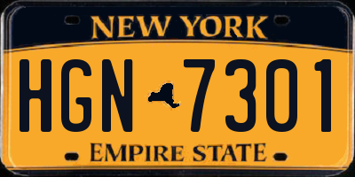 NY license plate HGN7301