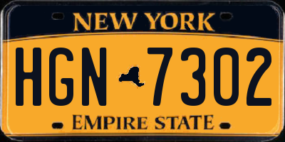 NY license plate HGN7302