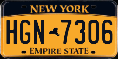 NY license plate HGN7306