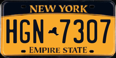 NY license plate HGN7307