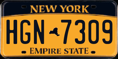 NY license plate HGN7309