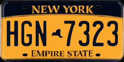 NY license plate HGN7323