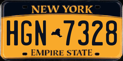 NY license plate HGN7328