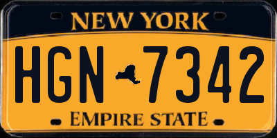 NY license plate HGN7342