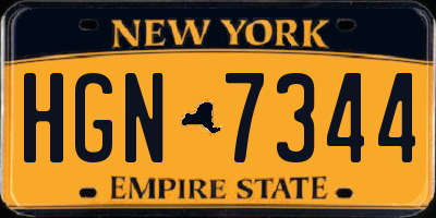 NY license plate HGN7344