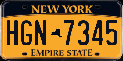 NY license plate HGN7345
