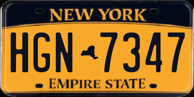 NY license plate HGN7347