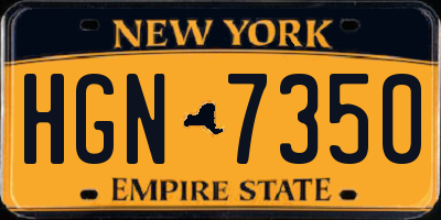 NY license plate HGN7350