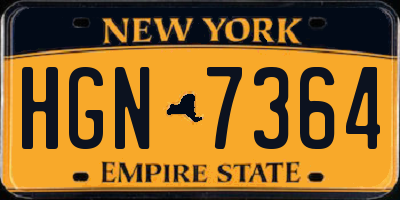 NY license plate HGN7364