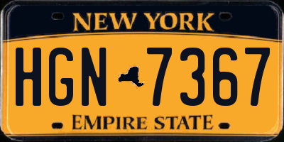 NY license plate HGN7367