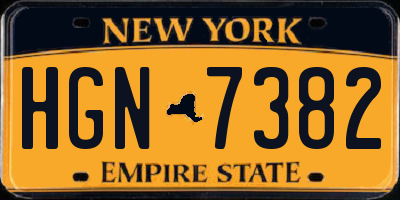 NY license plate HGN7382