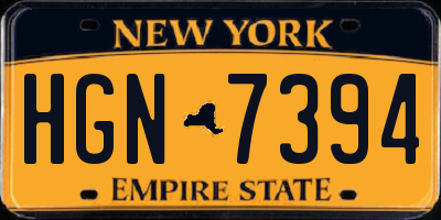 NY license plate HGN7394