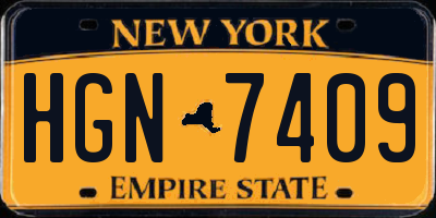 NY license plate HGN7409