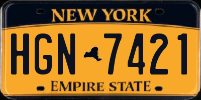 NY license plate HGN7421