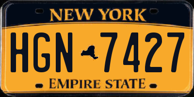 NY license plate HGN7427