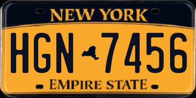 NY license plate HGN7456