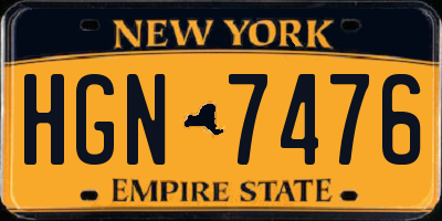 NY license plate HGN7476