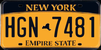 NY license plate HGN7481