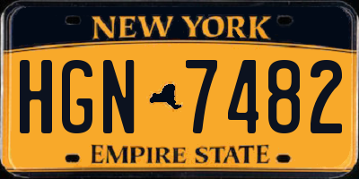 NY license plate HGN7482