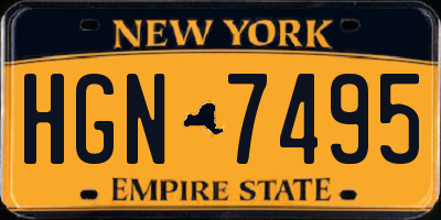 NY license plate HGN7495